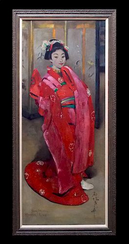 Sturdee, Percy ,  English 1860-1940,"Portrait of a Japanese Girl", 