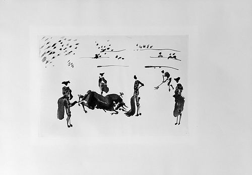Picasso, Pablo  ,  Spanish 1881-1973,"El Arrastre" Plate 23 from Jose Delgado, "La Tauromaquia", B-972, C-100