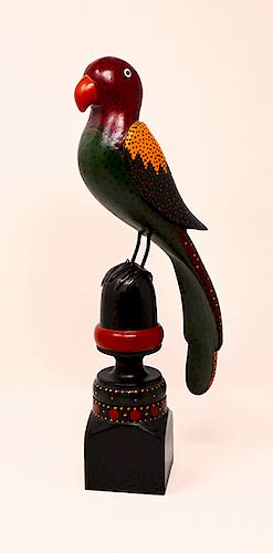 Don Noyes decorated wooden bird