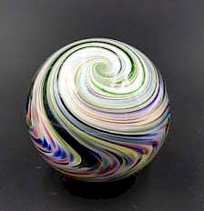 Signed Mark Matthews1999 art glass marble