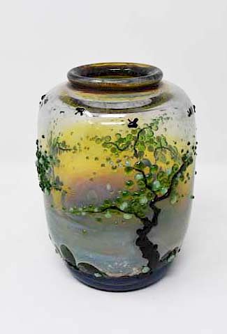Art glass vase sign John Nygren