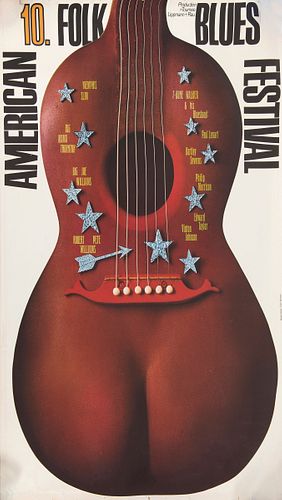 10th Armican Folk Blues Festival' poster, 1972