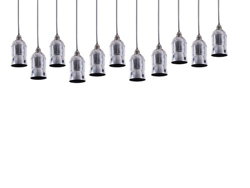 Ten pendant lights, 1960s