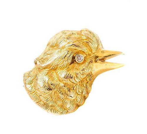 * A Victorian Yellow Gold and Diamond Bird Brooch, 4.00 dwts.