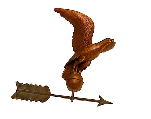 Early 1800's Copper Eagle Weather Vane