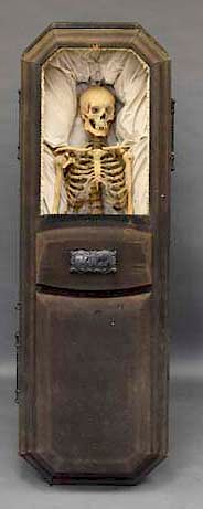 1800's IOOF Articulated Human Skeleton and Coffin