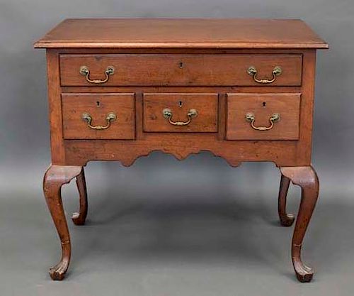 Walnut 1940's Colonial Revival Lowboy Chest