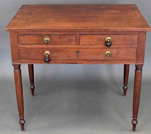 Early Walnut Three-Drawer Sheraton Desk