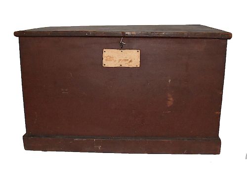 1800's Primtive Painted Wooden Trunk