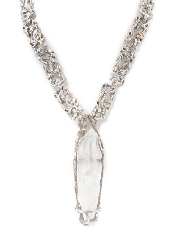 * A Silver and Crystal Necklace 88.10 dwts.