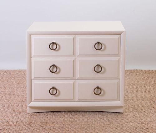DOROTHY DRAPER STYLE LACQUER CHEST OF DRAWERS BY WIDDICOMB