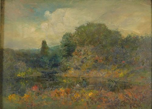 George W. Whitaker OP Barbizon Landscape Painting