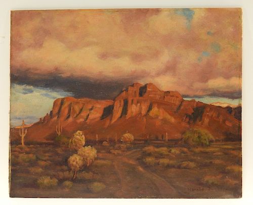 Harold Dunbar Southwestern Landscape O/B Painting