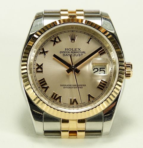 Rolex Oyster Perpetual Two Tone Datejust Watch