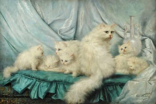 CARL KAHLER (American 1855-1906) A PAINTING, "Family Portrait,"