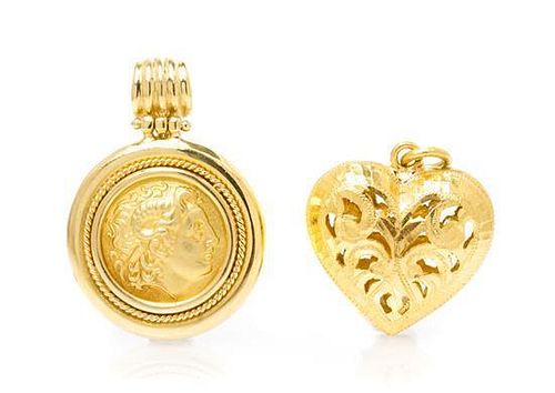 A Collection of Yellow Gold Pendants, 17.80 dwts.