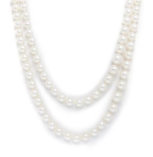 * A Pair of Graduated Pearl Necklaces,