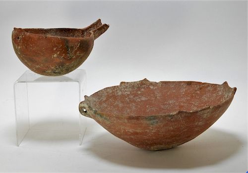2 Cypriot Ancient Earthenware Pottery Vessels