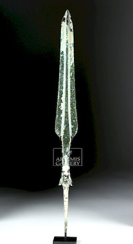 Luristan / Marlik Bronze Spear Tip w/ Stunning Patina