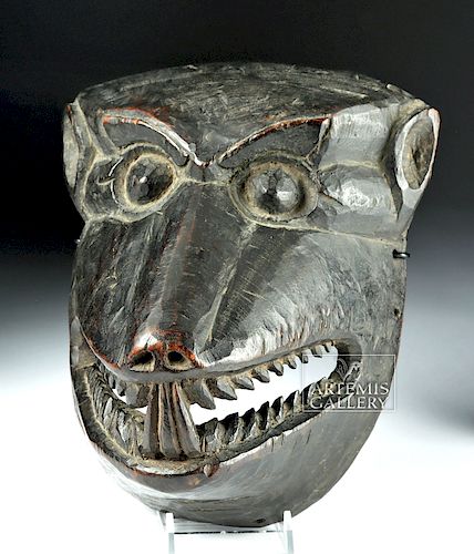 Fine 20th C. Nepalese Wooden Canine Mask, ex-Arnovick