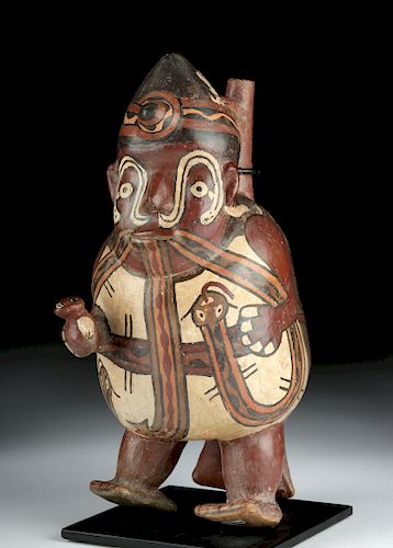Nazca Pottery Figural Vessel w/ Serpent - TL, ex-Museum