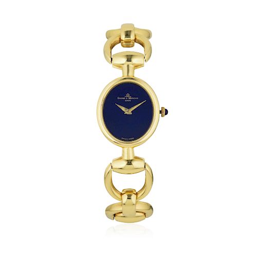 Baume & Mercier Lapis Lazuli 18K Gold Horsebit Ladies Watch