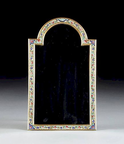 A FRENCH GILT BRONZE AND POLYCHROME CHAMPLEVÉ TOILETTE MIRROR, LATE 19TH CENTURY,