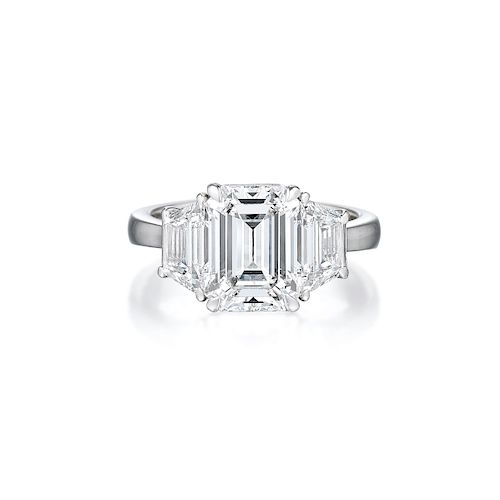 A 3.01-Carat H VS2 Diamond Platinum Ring