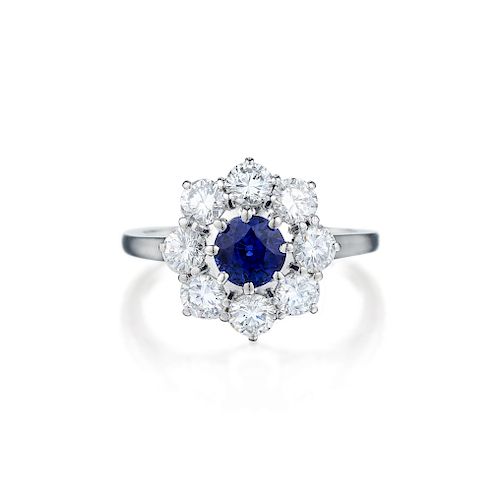 Boucheron Sapphire and Diamond Platinum Ring