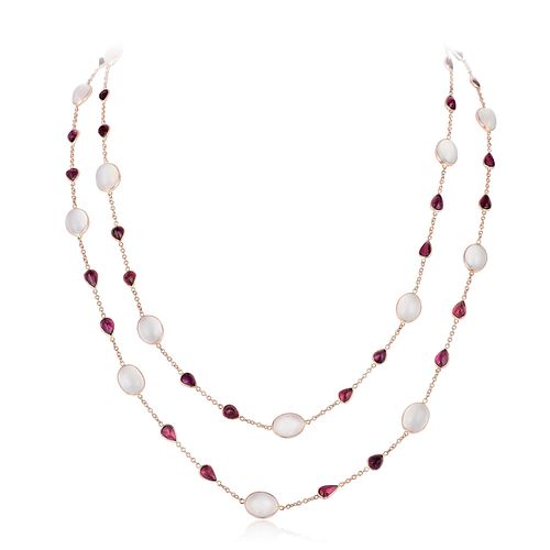 A Ruby and Moonstone Necklace