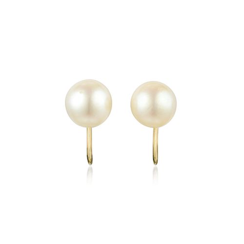 Mikimoto 14K Gold Cultured Pearl Earclips