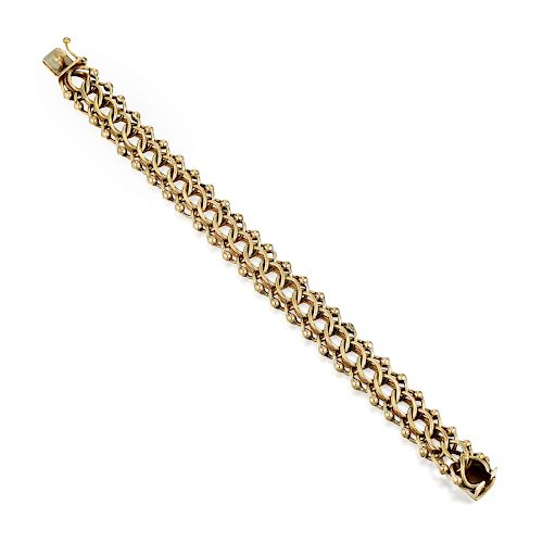 14K Gold Retro Link Bracelet