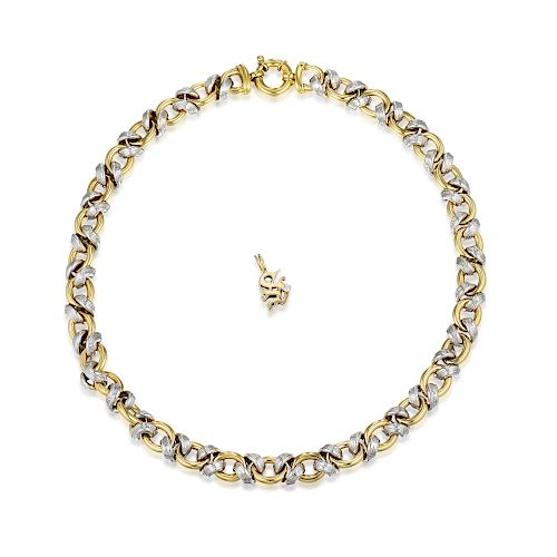 18K Two-Tone Gold Rope Chain Necklace