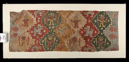 Large Chancay Painted Textile - A Masterpiece!