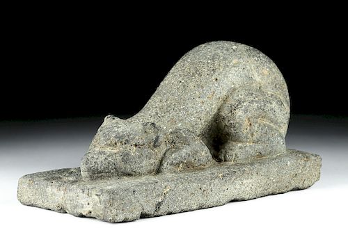 Aztec Stone Carving of Weasel w/ Von Winning Report