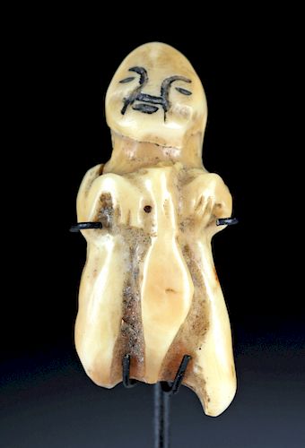 Miniature 19th C. Inuit Caribou Bone Fetish