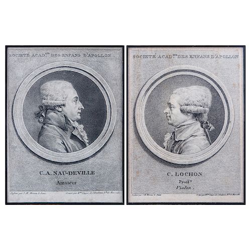 Two Antique Engravings After: Jean Michel Moreau the Younger (1741-1814) "C. Lochon" and "C.