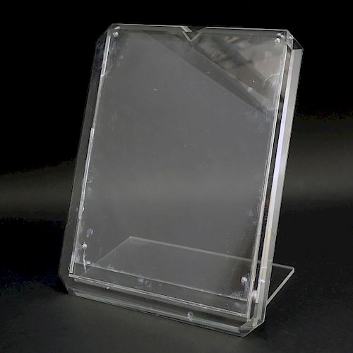 Large Vintage Table Top Lucite Picture Frame. Unsigned.