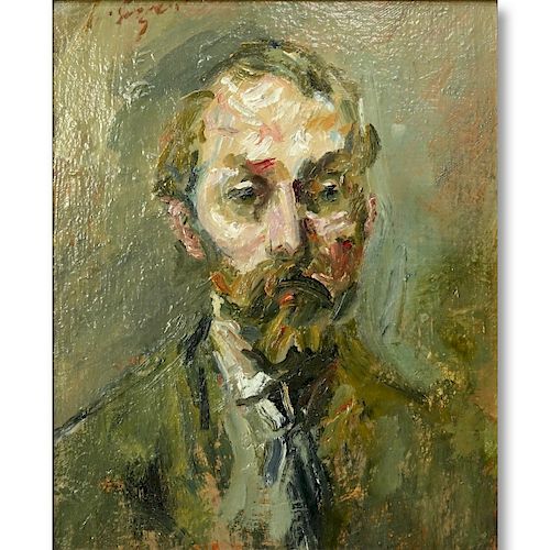 Impressionist School Oil On Canvas Laid On Board "Portrait". Indistinctly signed upper left.