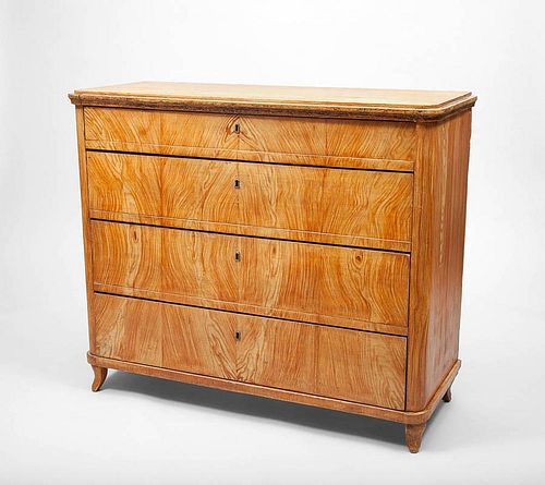 Scandinavian Wood-Grained Pine Four-Drawer Chest