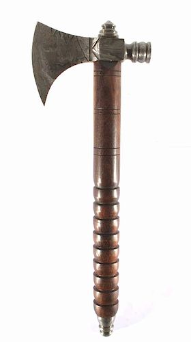 Contemporary Damascus Steel Pipe Tomahawk