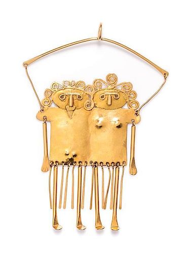 An 18 Karat Yellow Gold Figural Pendant, Francois Raty, French, 46.40 dwts.