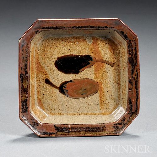 Sakuma Totaro (1900-1976) Square Ceramic Dish