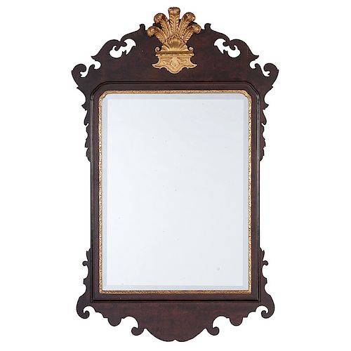 Chippendale Mirror with Gilt Crest