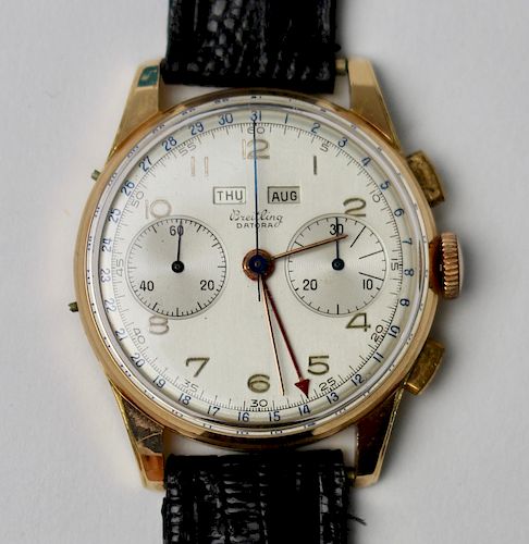Breitling Datora 18K Gold Chronograph Watch