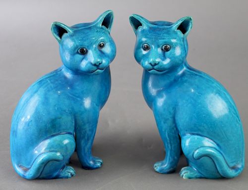 Pair of Chinese Export Figural Cats