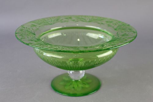 Pairpoint Green Etched Center Bowl