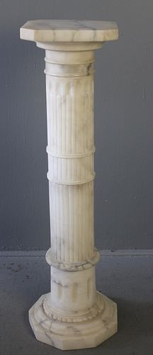 Fine White Marble Column Pedestal