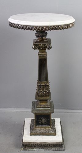 Neo-Classical Style Marble Top Pedestal