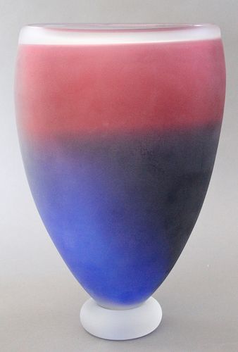 Large Gary Bolt Studio Art Glass Vase